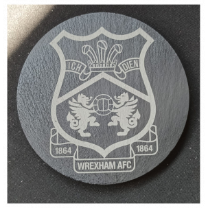Wrexham AFC Round Slate Coaster – Official