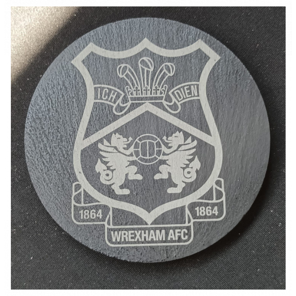 Wrexham AFC Round Slate Coaster – Official