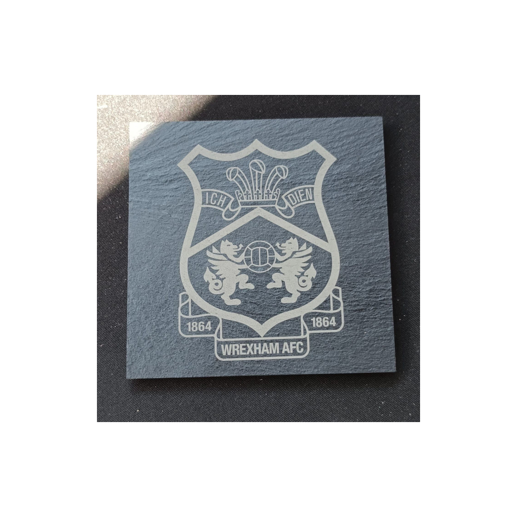 Wrexham AFC Square Slate Coaster – Official Crest