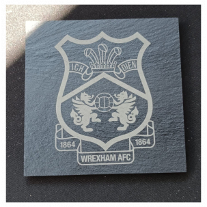 Wrexham AFC Square Slate Coaster – Official Crest