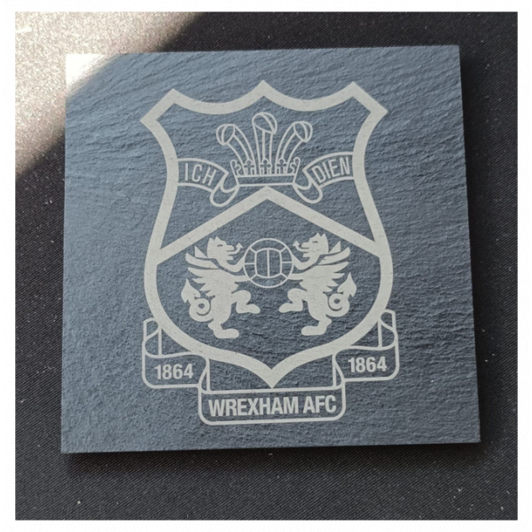 Wrexham AFC Square Slate Coaster – Official Crest