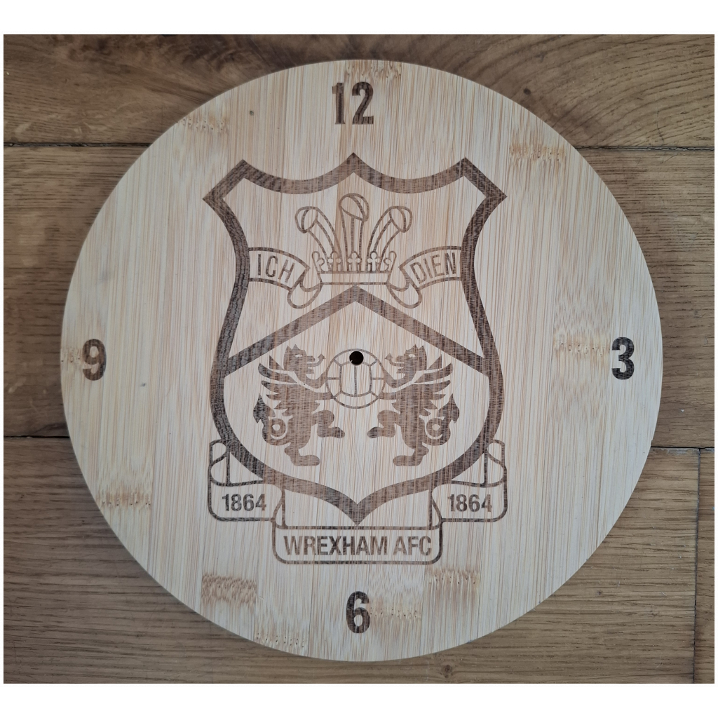 Official Wrexham AFC Bamboo Clock