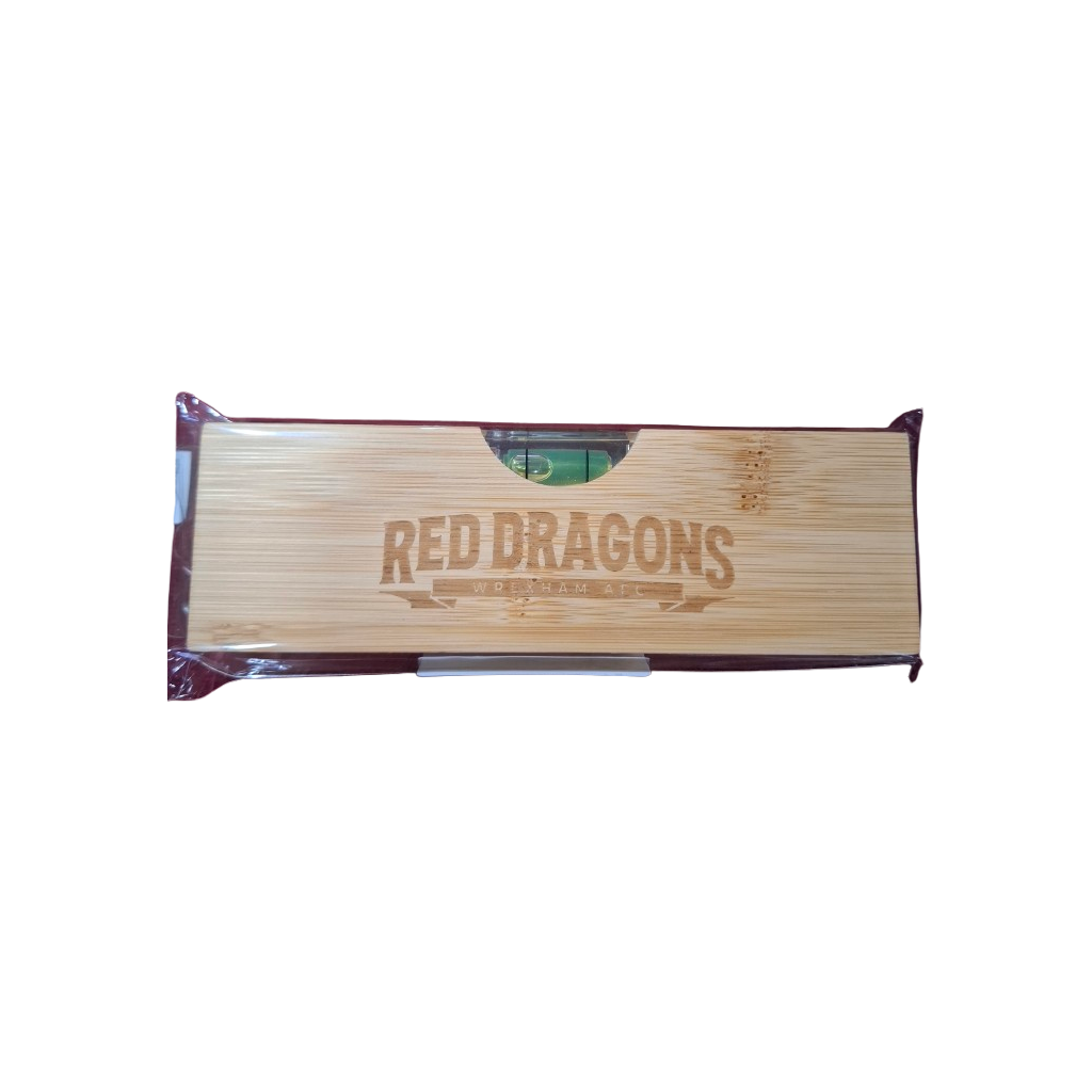 Official Wrexham AFC Bamboo Spirt level - Red Dragons