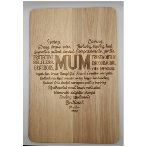 Mum In A Heart Chopping Board
